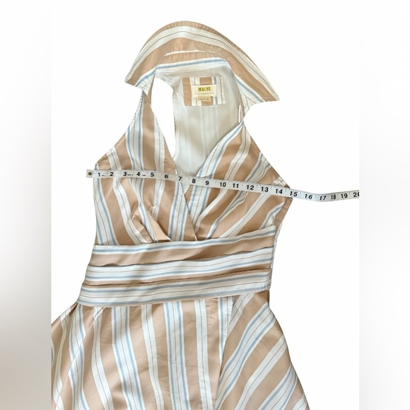 Maeve by Anthropologie Striped Asymmetrical Wrap Shirt Dress | Size Small - Picture 7 of 8